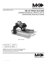 MK Diamond Products MK-101 PRO24 Owners Manual, Parts List & Operating Instructions