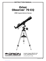 ORION TELESCOPES & BINOCULARS Observer 70 EQ 9882 User manual