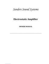 Sanders Sound Systems Electrostatic Amplifier Owner's manual