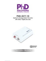 PhD Solutions PHD-DCT-1D Operating instructions
