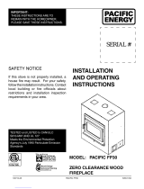 Pacific energy PACIFIC FP30 Installation And Operating Instructions Manual