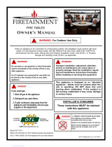 Firetainment FIRE TABLES Owner's manual