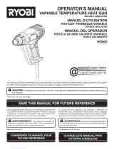 Ryobi HG600 User manual