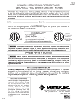 Mestek TUBULAR GAS-FIRED BLOWER STYLE UNIT HEATER Installation Instructions And Parts Identification