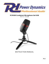 Power Dynamics PCM100 Condenser Microphone Set USB Owner's manual