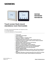 Siemens RDF800 Touch Screen Flush-Mount Standalone Room Thermostats Owner's manual