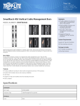 Tripp Lite SRVRTBAR45 SmartRack 45U Vertical Cable Management Bars Owner's manual
