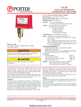 Potter VS-SP Vane Type Waterflow Alarm Switch Small Pipe Owner's manual