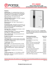Potter PFC-200RC Fire Alarm Control and Extinguishing Agent Releasing Panel Owner's manual