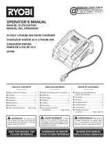 Ryobi OP406 40 Volt Lithium-Ion Rapid Charger User manual