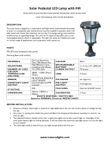 Lumena LSOLA-PD-PIR Solar Pedestal LED Lamp User manual
