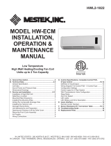 Mestek HWL2-1022 Low Temperature High Wall Heating Cooling Fan Coil Units User manual