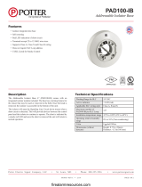 Potter PAD100-IB Addressable Isolator Base Owner's manual