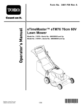 Toro eTimeMaster eTM76 76cm 60V Lawn Mower User manual