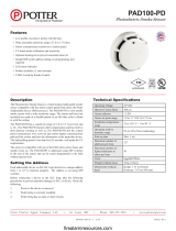 Potter PAD100-PD Photoelectric Smoke Sensor Owner's manual