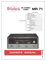 McIntosh MR71 Owner's manual