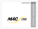 McIntosh MAC1700 Owner's manual