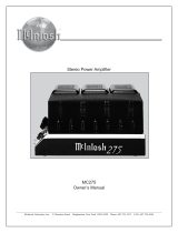 McIntosh MC275 Owner's manual