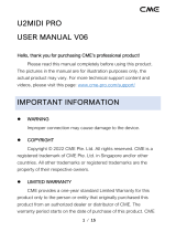 CME U2MIDI Pro Owner's manual