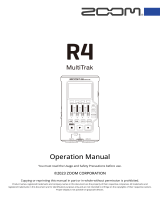 Zoom R4 MultiTrak Operating instructions