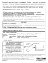 Pro-face Screen Protection Sheet Attachment Operating instructions