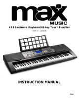 MaxMusic KB3 Electronic Keyboard 61-key Touch Sensitive Owner's manual