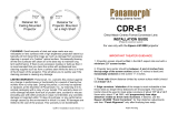 Panamorph CDR-E1 Installation guide