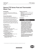 SPENCE FTE Series Float and Thermostatic Steam Trap Installation guide