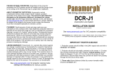 Panamorph DCR-J1 Installation guide
