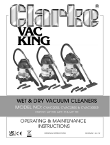 Clarke CVAC20SS WET & DRY VACUUM CLEANERS User manual