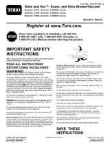 Toro Rake and Vac Blower/Vacuum User manual