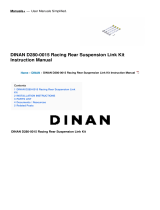 Dinan D280-0015 Racing Rear Suspension Link Kit User manual