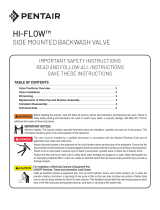 Pentair HI-FLOW Side Mounted Backwash Valve User manual