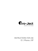 Pro-Ject Pro-Ject E1 Turntable User manual