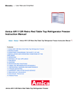 Amica AR1112R Retro Red Table Top Refrigerator Freezer User manual