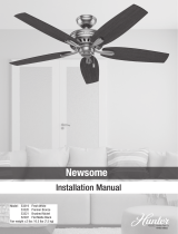 Hunter 53320 Newsome 52 Inch Premier Bronze Ceiling Fan User manual
