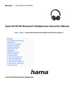 Hama 00184160 Bluetooth Headphones User manual