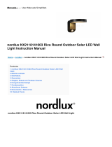 Nordlux NX2118141003 Rica Round Outdoor Solar LED Wall Light User manual