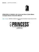 Princess 01.249408.01.001 Grind and Brew Coffee Maker Compact Deluxe User manual