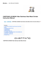 CHEFFANO AZ-MG091 Max Stainless Steel Meat Grinder User manual