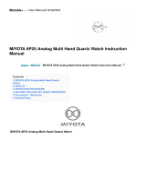 MIYOTA 6P25 Analog Multi Hand Quartz Watch User manual