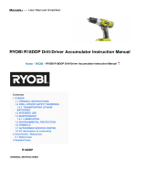 Ryobi R18DDP Drill-Driver Accumulator User manual