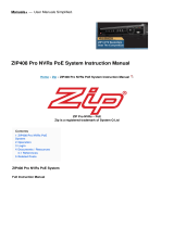 Zip ZIP408 Pro NVRs PoE System User manual