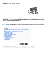 Osram TYREinflate OTI830 Large Vehicle Digital Tyre Inflator 12V DC User manual