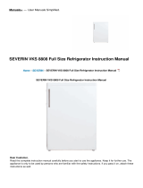 SEVERIN VKS 8808 Full Size Refrigerator User manual