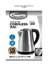 PowerPac PPJ2008 1.0L Stainless Steel Cordless Jug User manual