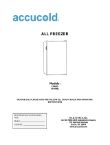 AccuCold FS408BL 20 Inch Stainless Steel Freestanding Compact Counter Depth Freezer User manual