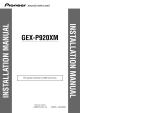 Pioneer GEX-P920XM XM User manual