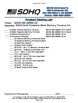 SDHQ -02-3003-T2-P-Rev2 Built Complete Billet Battery Terminal Kit User manual