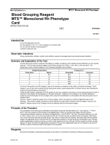MTS80024 Blood Grouping Reagent Monoclonal Rh Phenotype Card